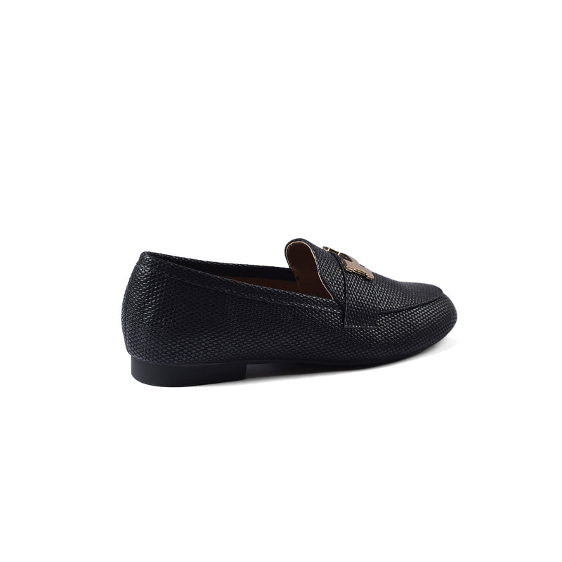 Hermes Paris Loafer Pure Leather Ethos Shoes Woman TN-175 Black - 2