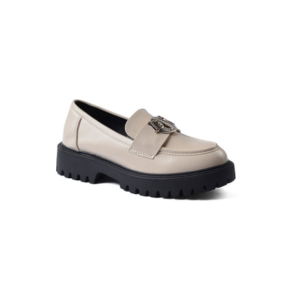 Dior Monolith Leather Loafers High Heels Woman TN-178 Off-White