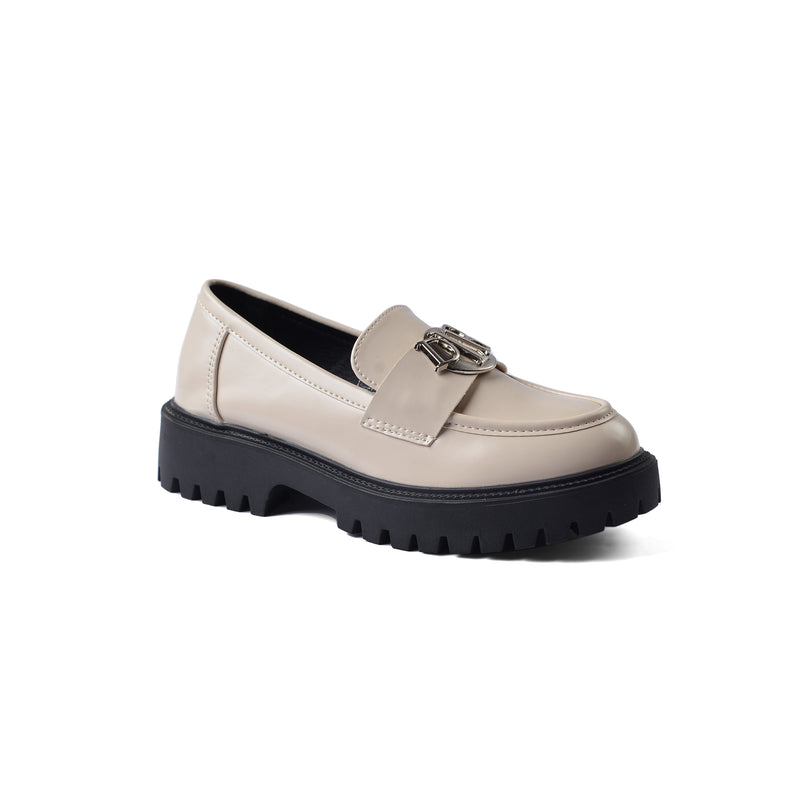 Dior Monolith Leather Loafers High Heels Woman TN-178 Off-White - 1
