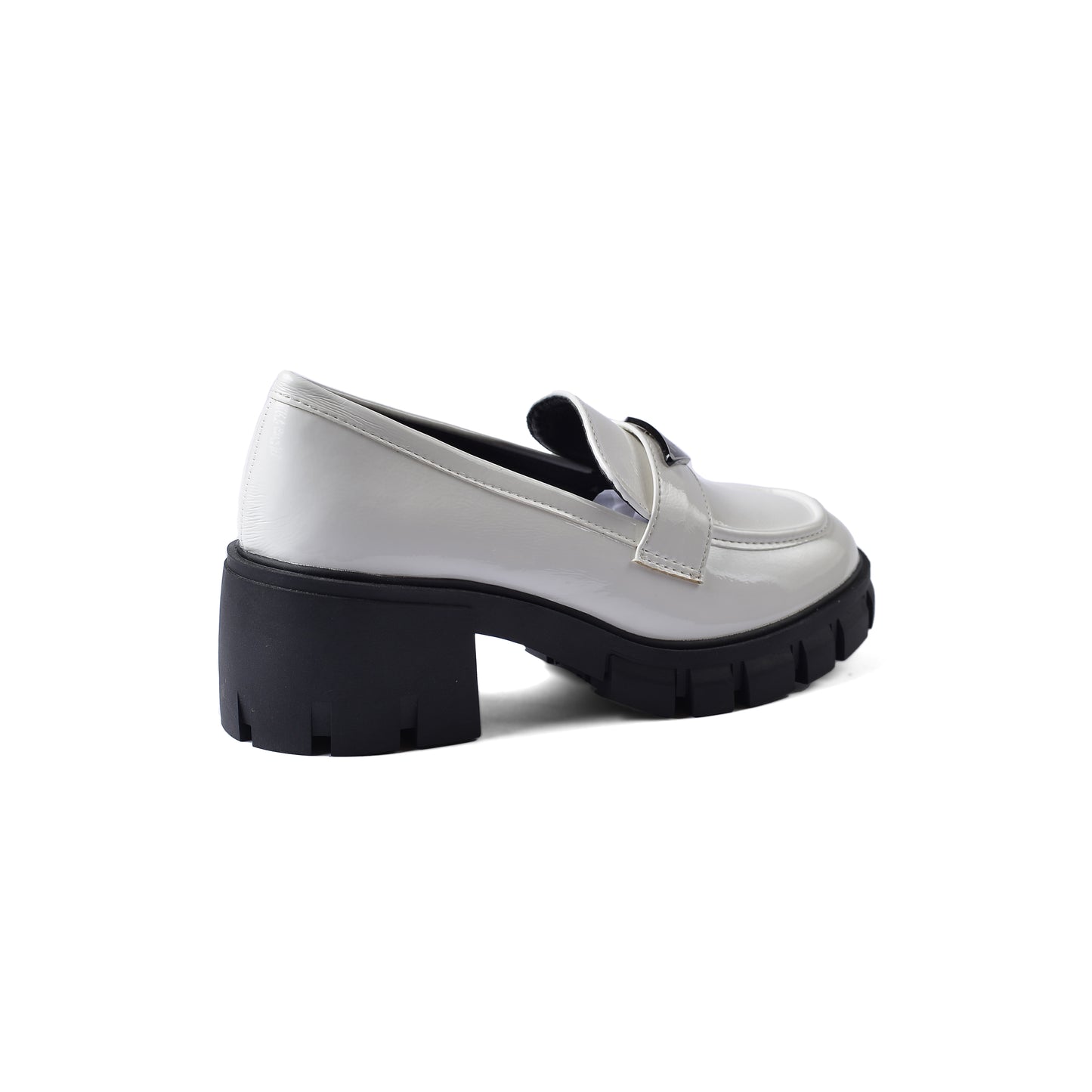 Prada Monolith Leather Loafers shines High Heels Woman TN-165 White