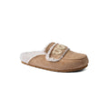 UGG Flat Open Back Loafer Slipper Luxury Woman VK-113 Beige - 1