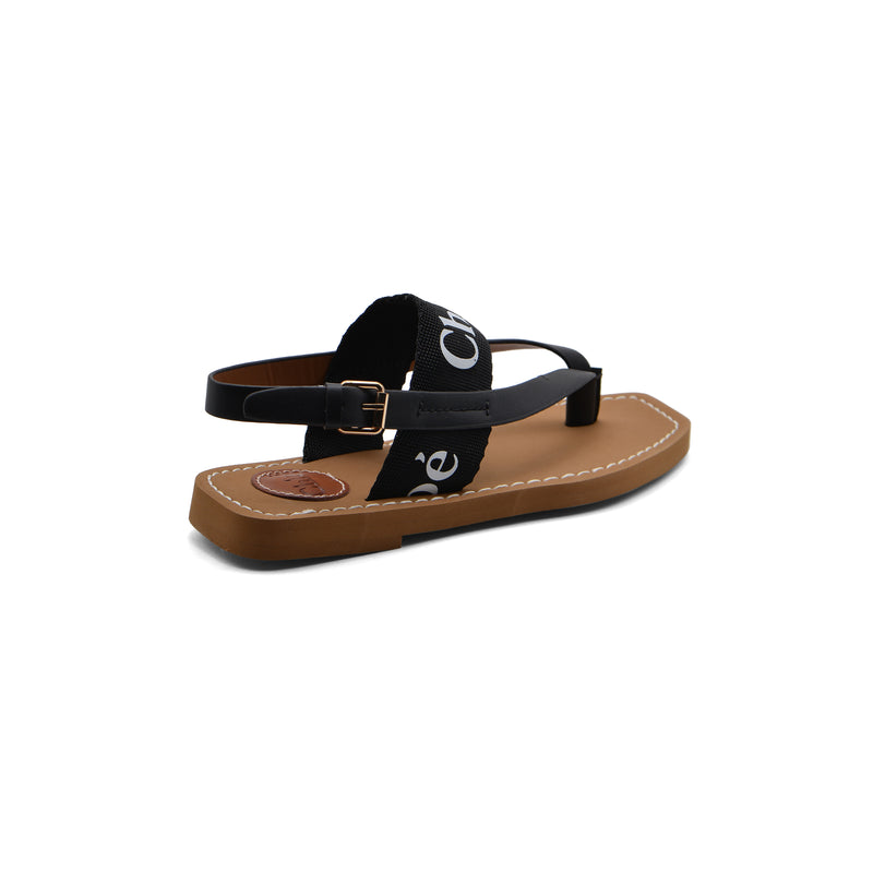 Chloé Woody Canvas & Rubber Thong Sandal Woman CH-2 Black - 2