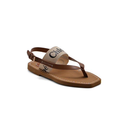 Chloé Woody Canvas & Rubber Thong Sandal Woman CH-2 Havan