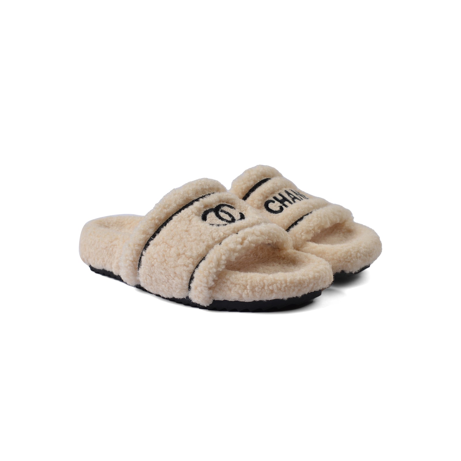 Chanel Flat Open Back Loafer Slipper Luxury Woman LQ20-16 Beige - 2