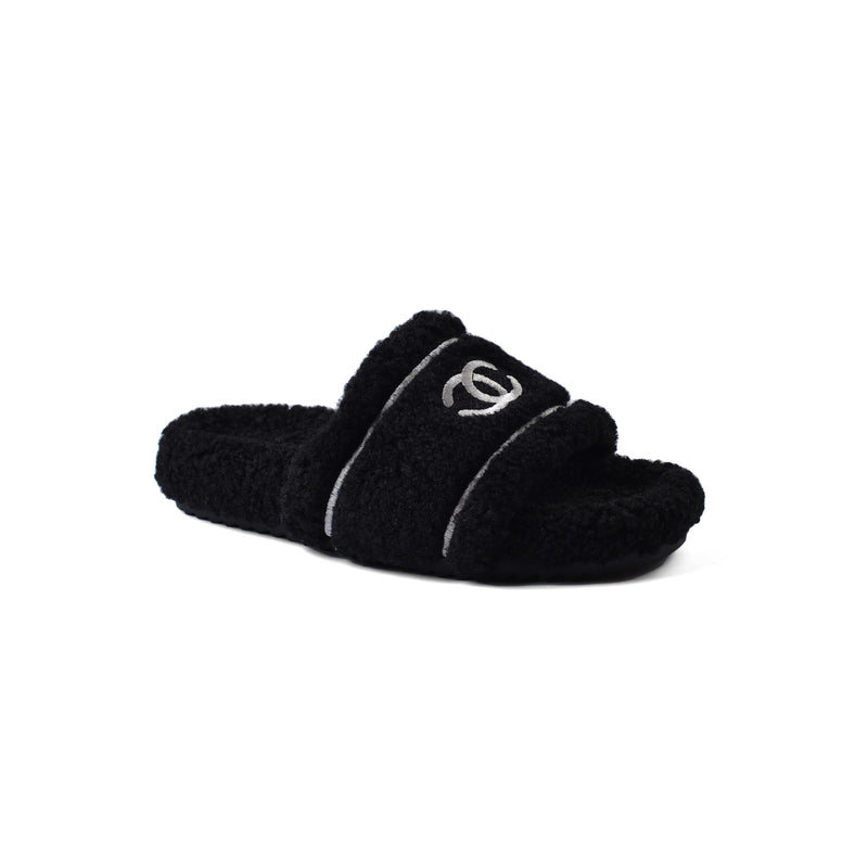 Chanel Flat Open Back Loafer Slipper Luxury Woman LQ20-16 Black - 1