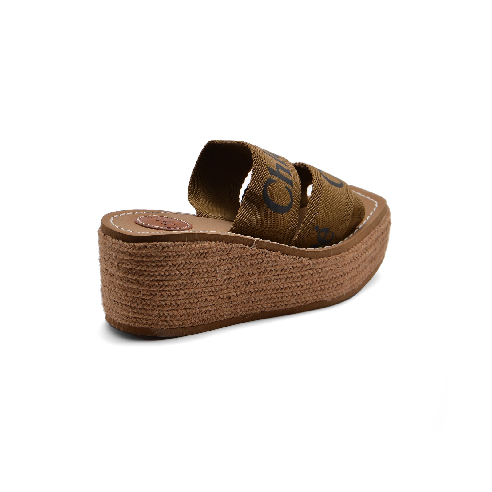 Chloe Woody Espadrille Platform Wedge Mules Woman CH-5 Brown - 2