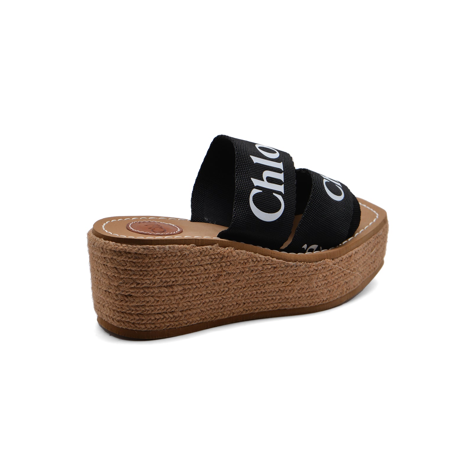 Chloe Woody Espadrille Platform Wedge Mules Woman CH-5 Black - 2
