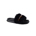 Slipper Flat Open Back Loafer Fur  Luxury Woman FUR-5 Black - 1