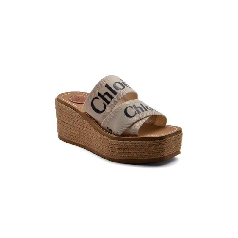 Chloe Woody Espadrille Platform Wedge Mules Woman CH-5 Beige - 1