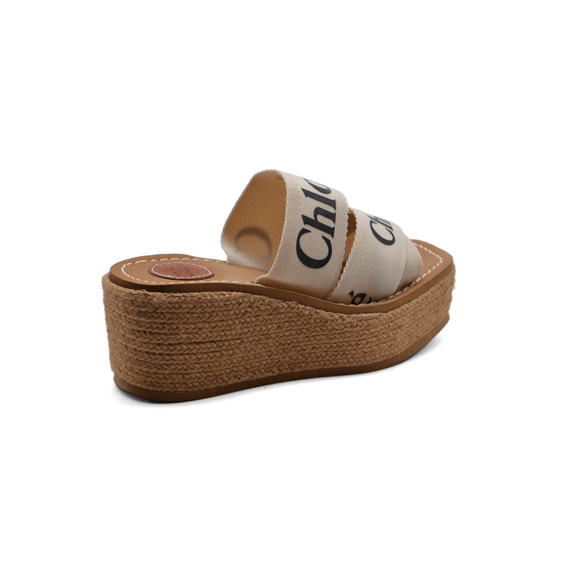 Chloe Woody Espadrille Platform Wedge Mules Woman CH-5 Beige - 2