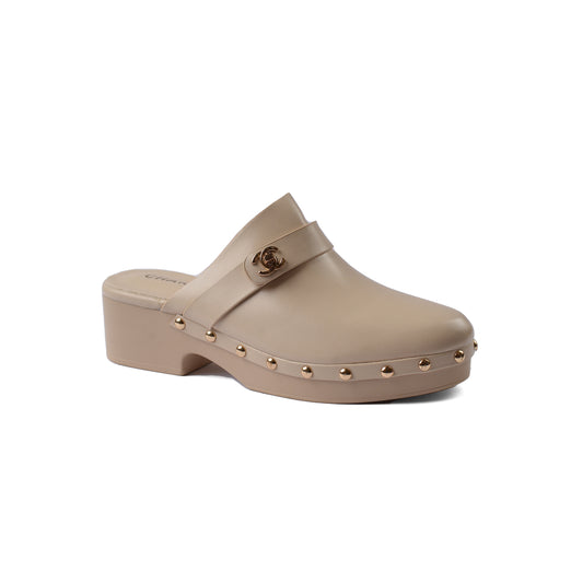 CHANEL Mare Open Back Loafer With heels Luxury Woman VI-180 Beige