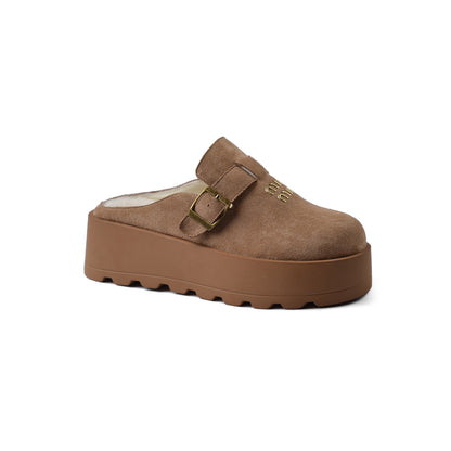 Miu Miu Open Back Loafer Suede Slipper Luxury Woman MA-923 Beige