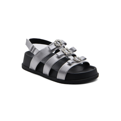 Sandals Chunky Hardware With A Buckle At The Back Woman 2015-22 Silver
