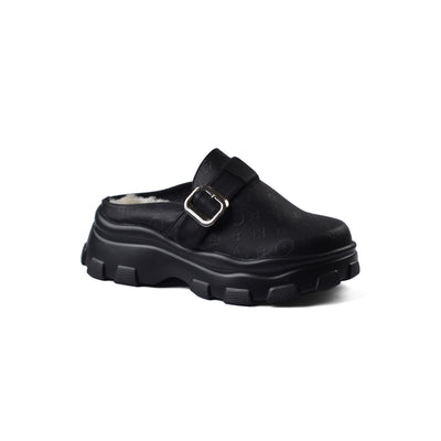 Louis Vuitton Slipper Double Open Back Loafer Luxury Woman VI-170 Black
