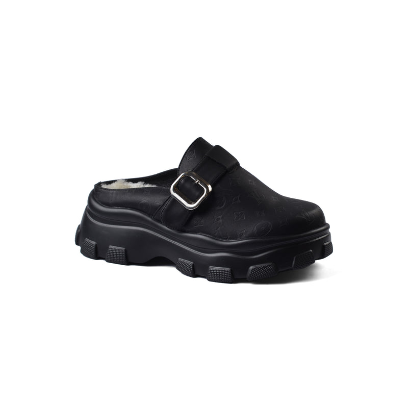 Louis Vuitton Slipper Double Open Back Loafer Luxury Woman VI-170 Black - 1