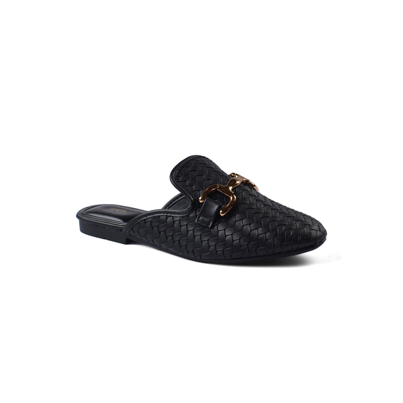 Zara Mare Open Back Loafer Suede Luxury Woman TN-161 Black - 1