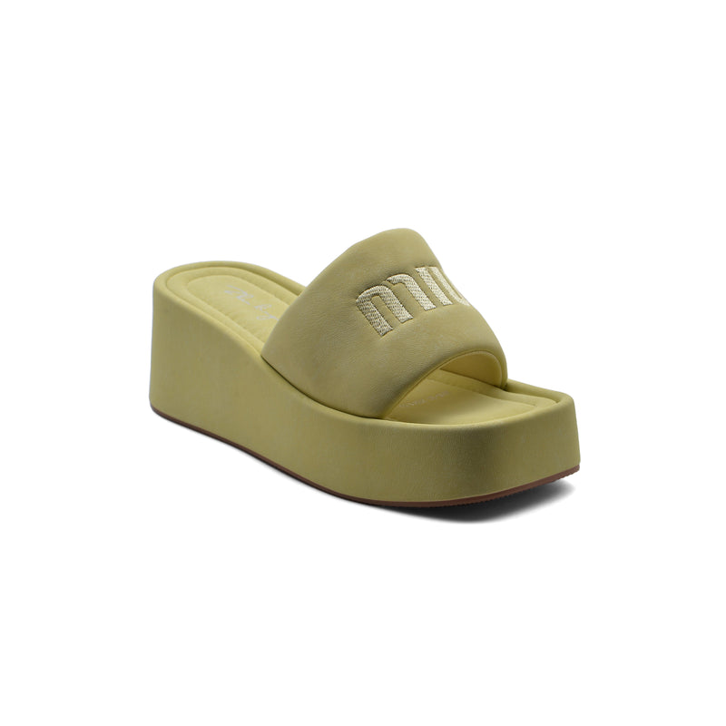 Miu Miu Style Platform Slide Sandals Woman 2015-23 Yellow - 1