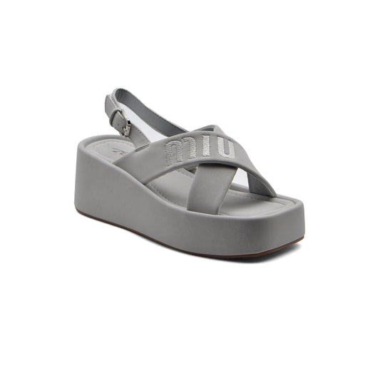 Miu Miu Style Platform Slide Sandals With buckle Woman 2015-20 Gray
