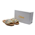 Chloe Multicolor Canvas Woody Flat Sandals Woman CH-3 Beige - 4