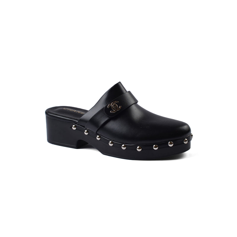 CHANEL Mare Open Back Loafer With heels Luxury Woman VI-180 Black - 1