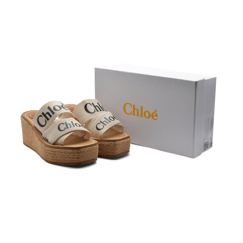 Chloe Woody Espadrille Platform Wedge Mules Woman CH-5 Beige - 4
