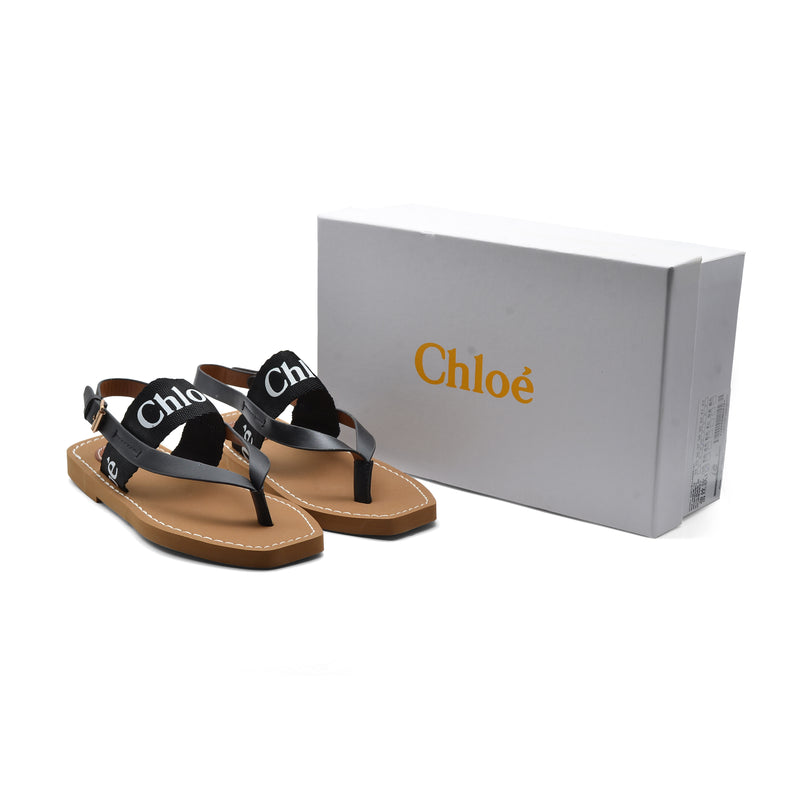 Chloé Woody Canvas & Rubber Thong Sandal Woman CH-2 Black - 4