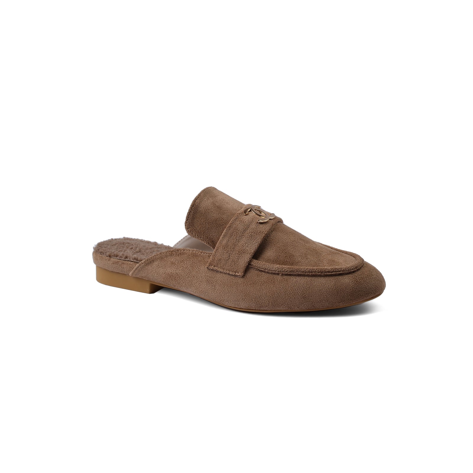 CHANEL Mare Open Back Loafer Suede Luxury Woman TN-163 Khaki - 1