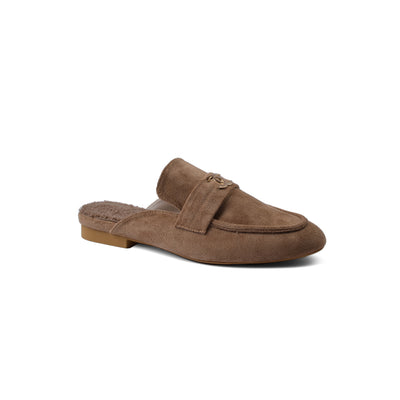 CHANEL Mare Open Back Loafer Suede Luxury Woman TN-163 Khaki