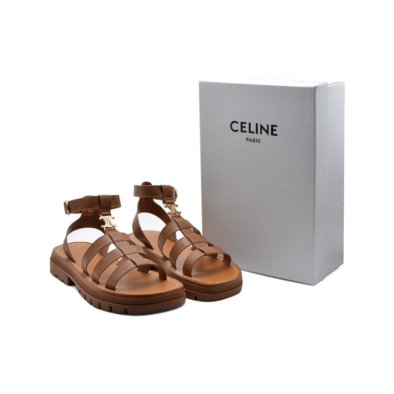 Celine Leather Clea Triomphe Strappy Gladiator Sandals Woman CC-11 Havan - 4