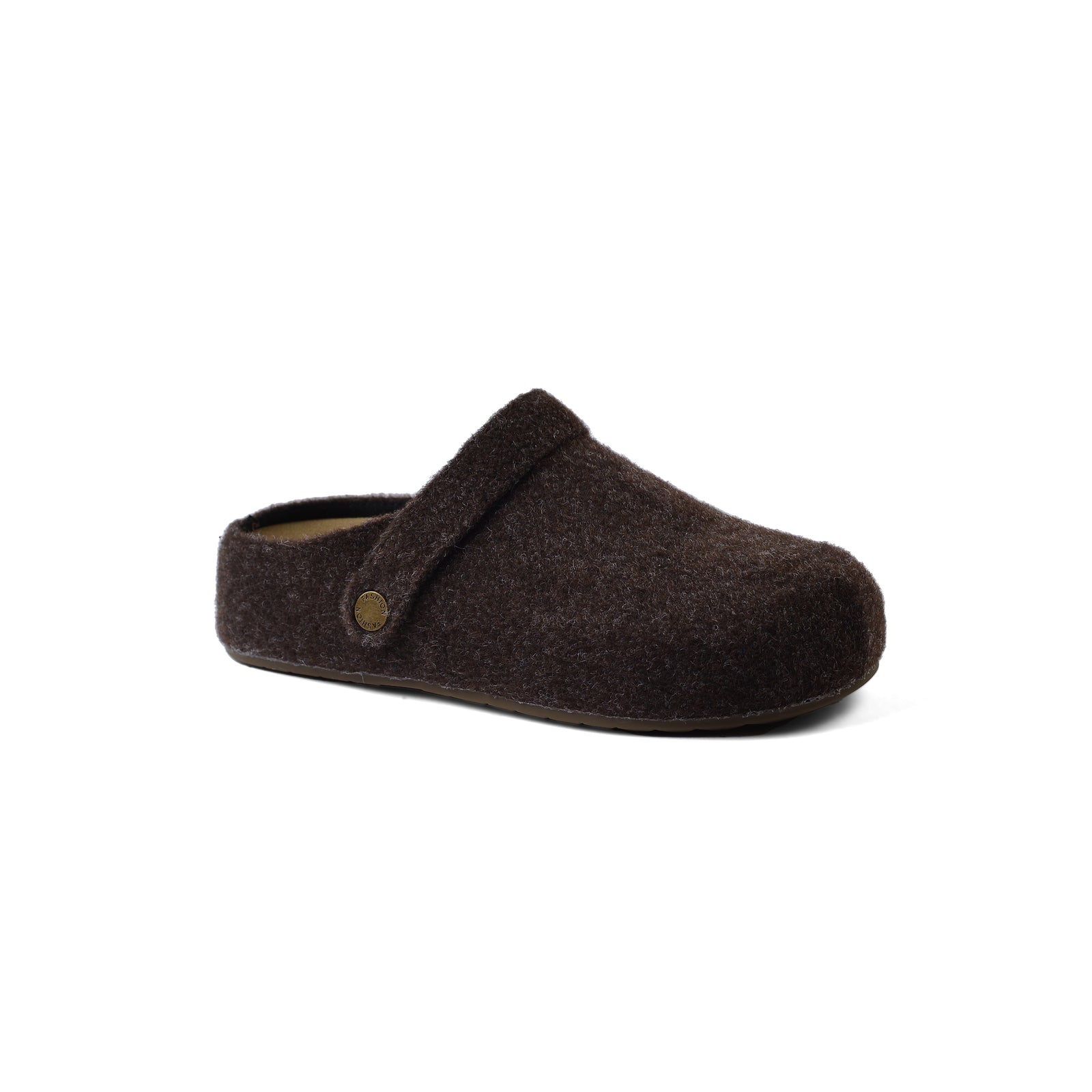 Slipper Flat Open Back Loafer Suede Luxury Woman Q2233 Brown - 1