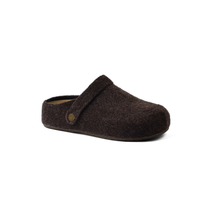 Slipper Flat Open Back Loafer Suede Luxury Woman Q2233 Brown - 1