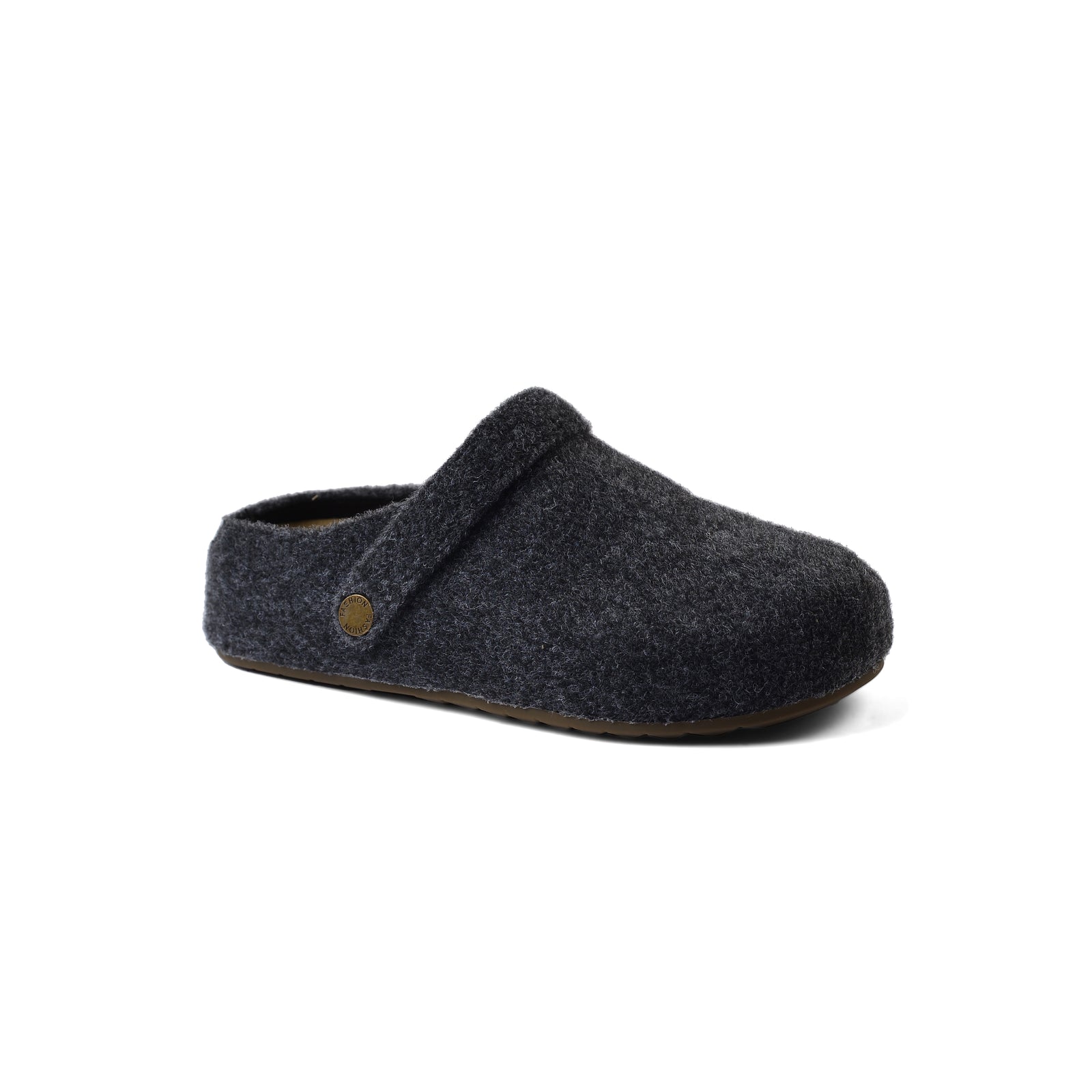 Slipper Flat Open Back Loafer Suede Luxury Woman Q2233 Dark Gray - 1