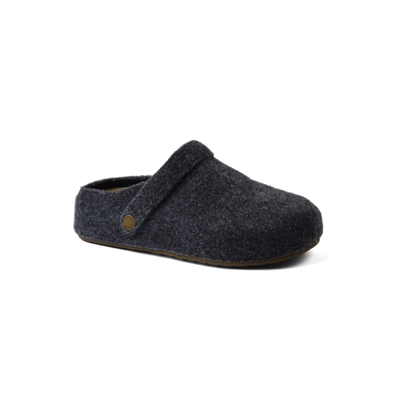 Slipper Flat Open Back Loafer Suede Luxury Woman Q2233 Dark Gray - 1