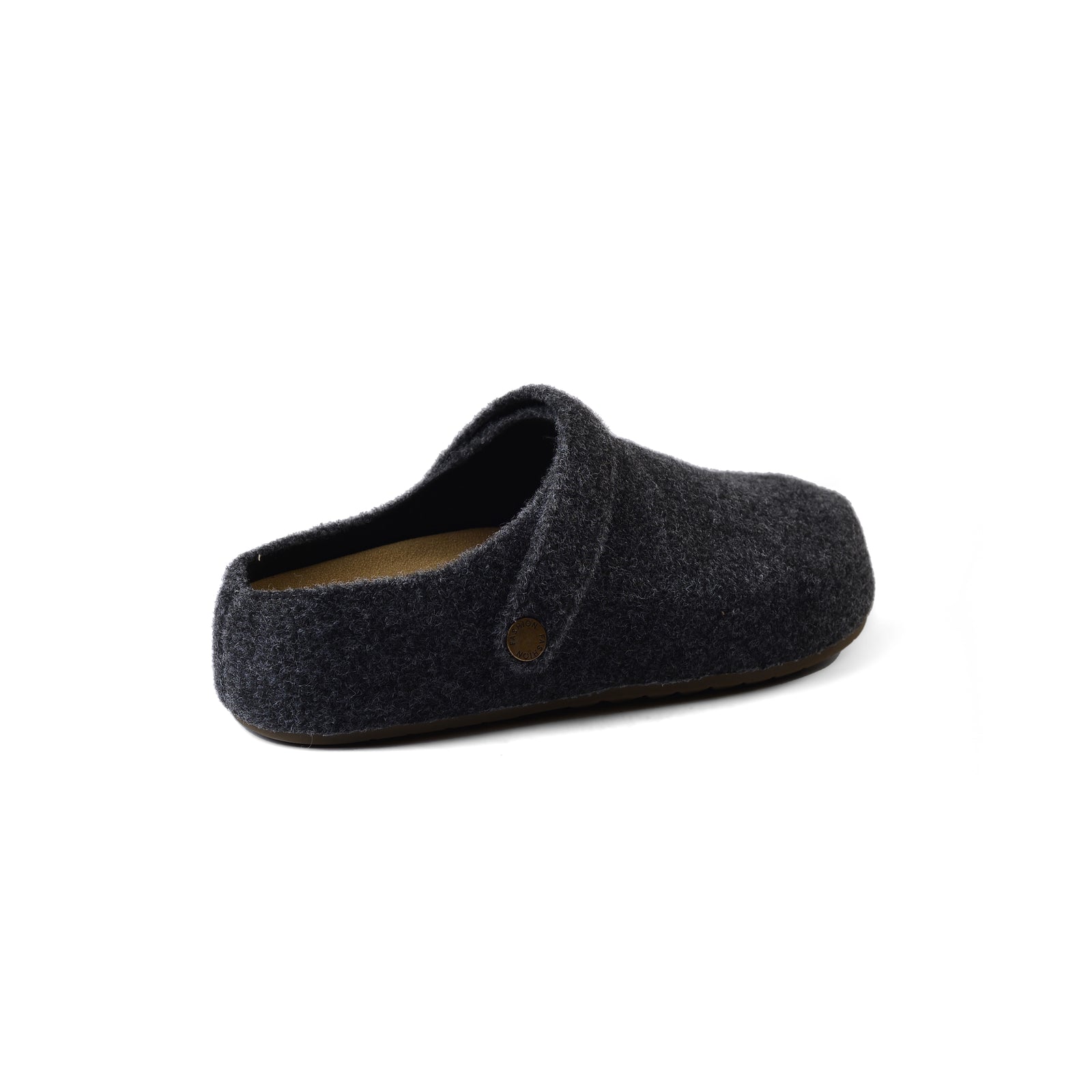 Slipper Flat Open Back Loafer Suede Luxury Woman Q2233 Dark Gray - 2