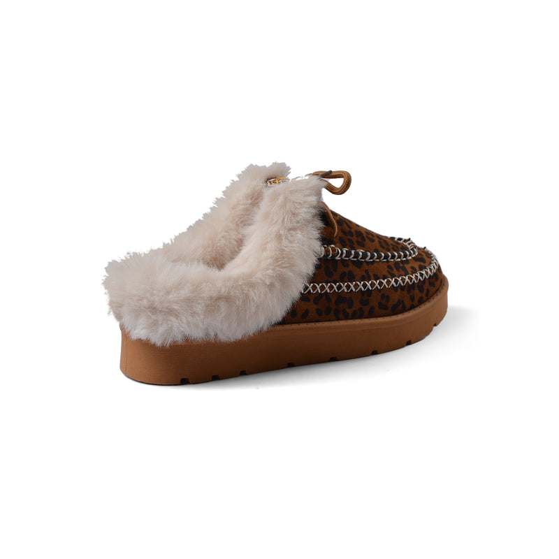 Slipper Double Flat Open Back Loafer Fur Luxury Woman VI-171 Brown&Black - 2