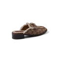 Gucci Flat Open Back Loafer Fur Slipper Luxury Woman VI-177 Camel - 2