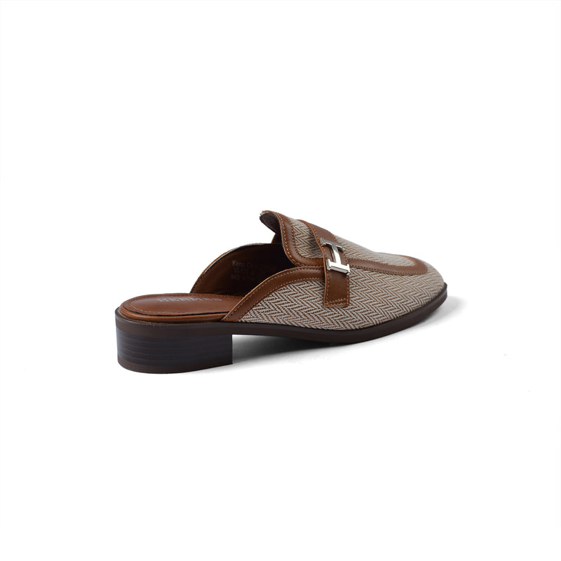 Hermes Flat Open Back Loafer Fur Slipper Luxury Woman VI-176 Camel - 2