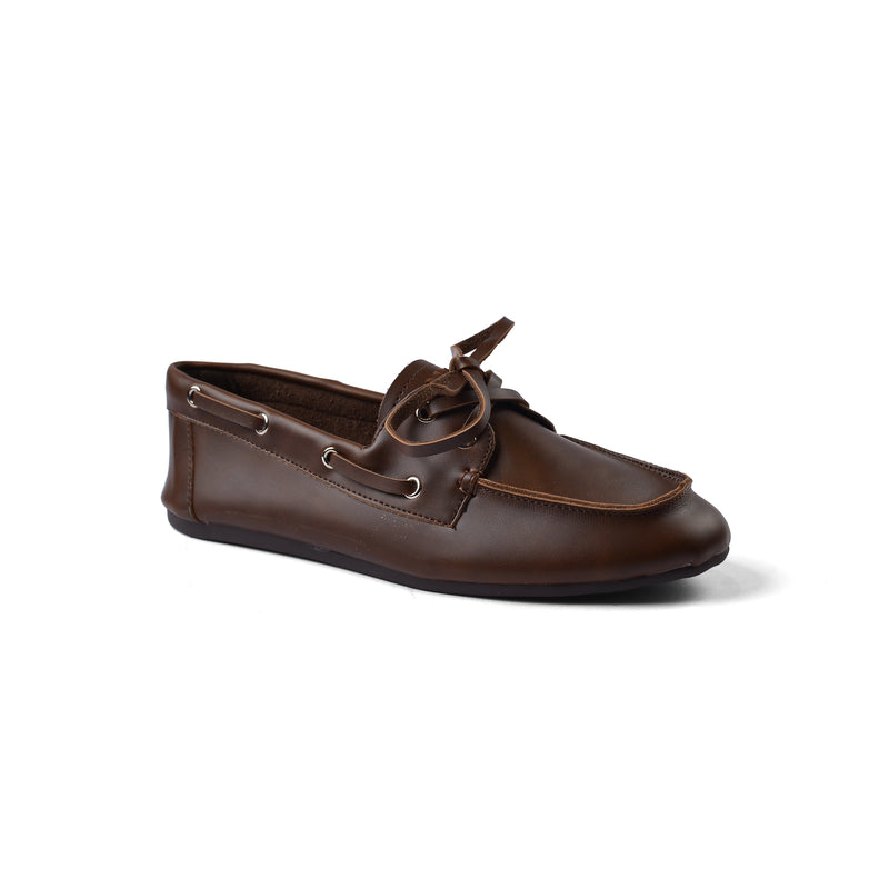 Miu Miu Classic Slip-On Moccasin Loafer Memory Foam Shoes Woman vi-173 Brown - 1