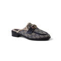 Gucci Flat Open Back Loafer Fur Slipper Luxury Woman VI-177 Navy - 1