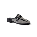 Hermes Flat Open Back Loafer Fur Slipper Luxury Woman VI-176 Black - 1