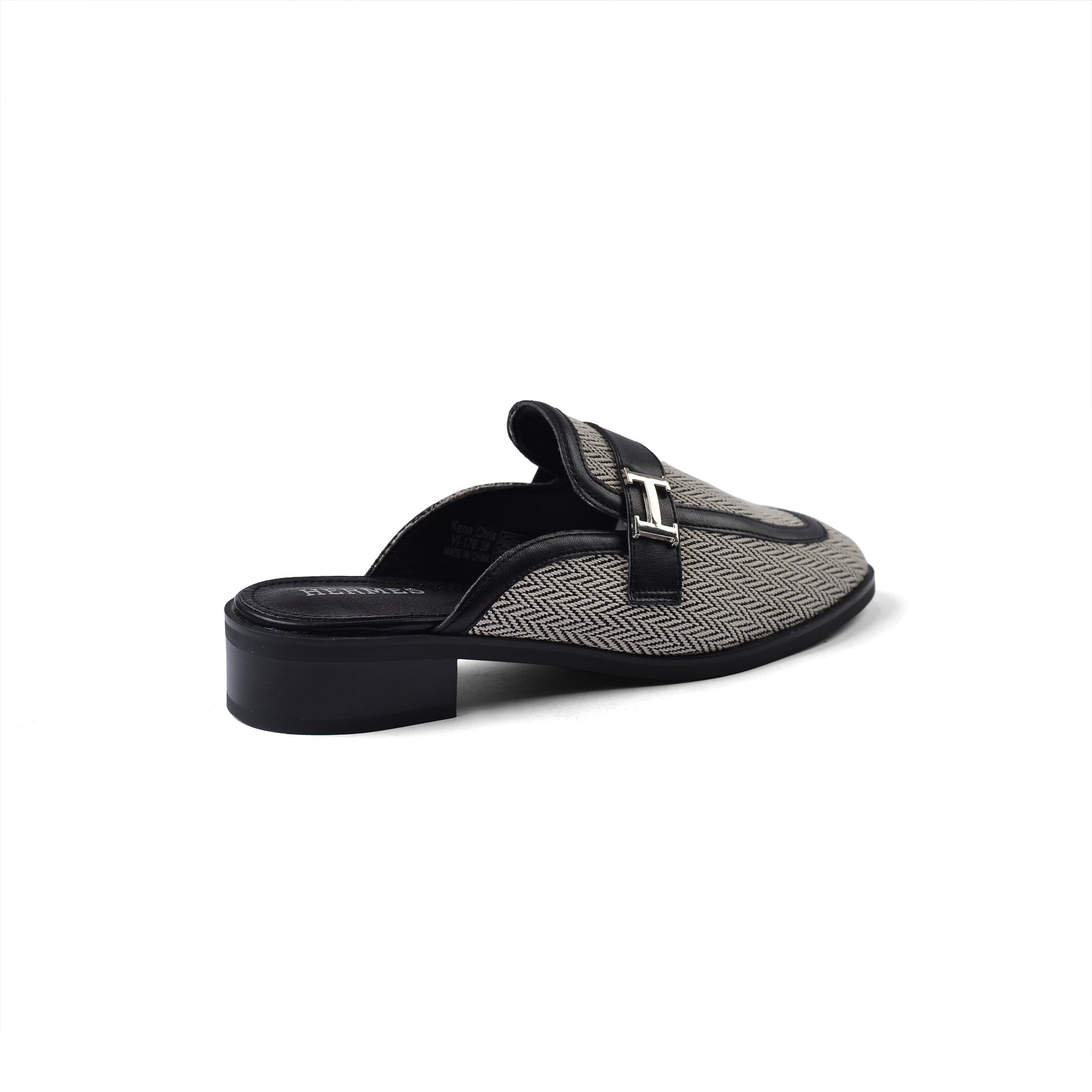 Hermes Flat Open Back Loafer Fur Slipper Luxury Woman VI-176 Black - 2