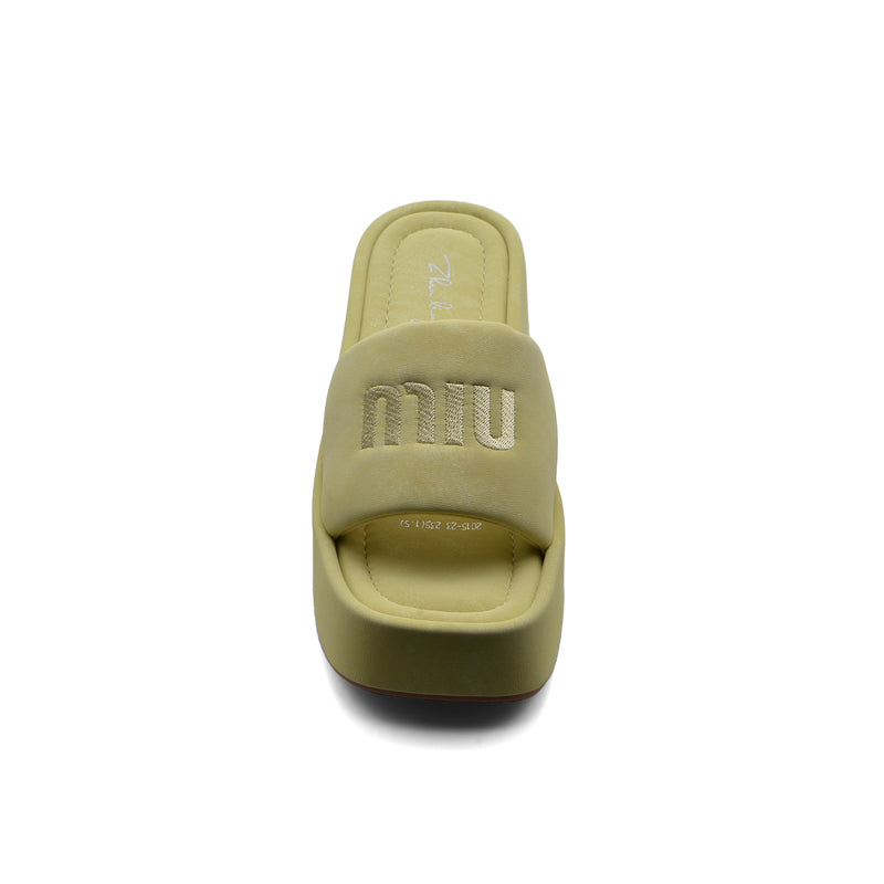 Miu Miu Style Platform Slide Sandals Woman 2015-23 Yellow - 3
