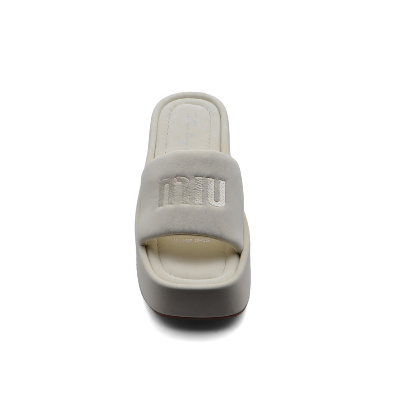 Miu Miu Style Platform Slide Sandals Woman 2015-23 Off-White - 3
