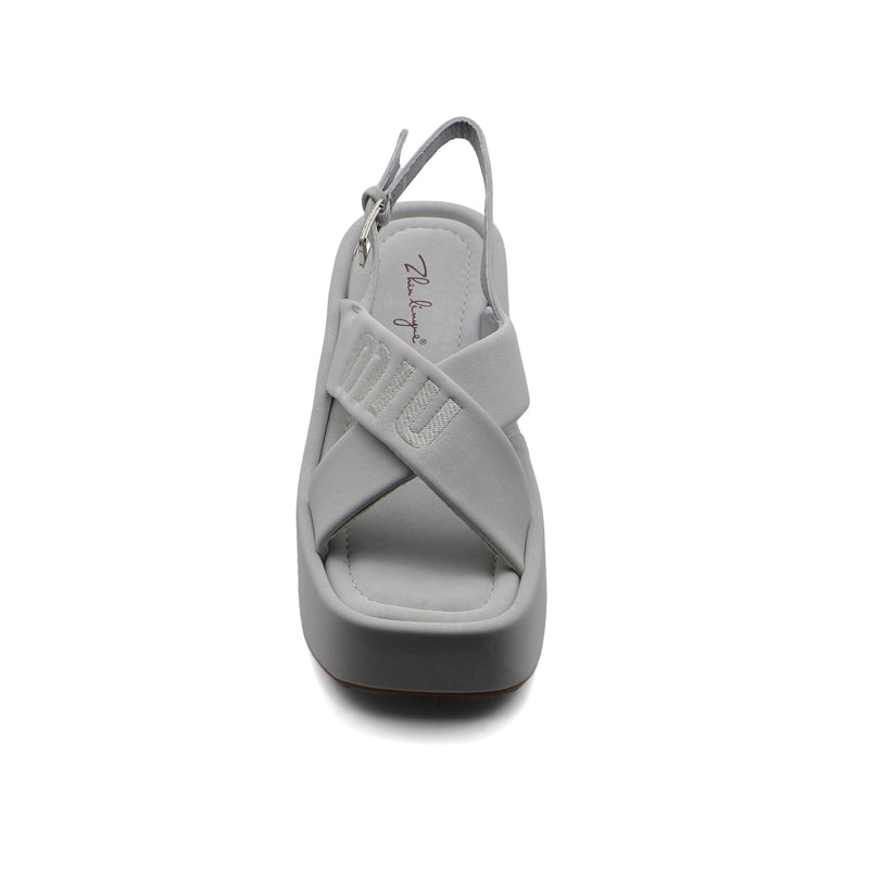 Miu Miu Style Platform Slide Sandals With buckle Woman 2015-20 Gray - 3