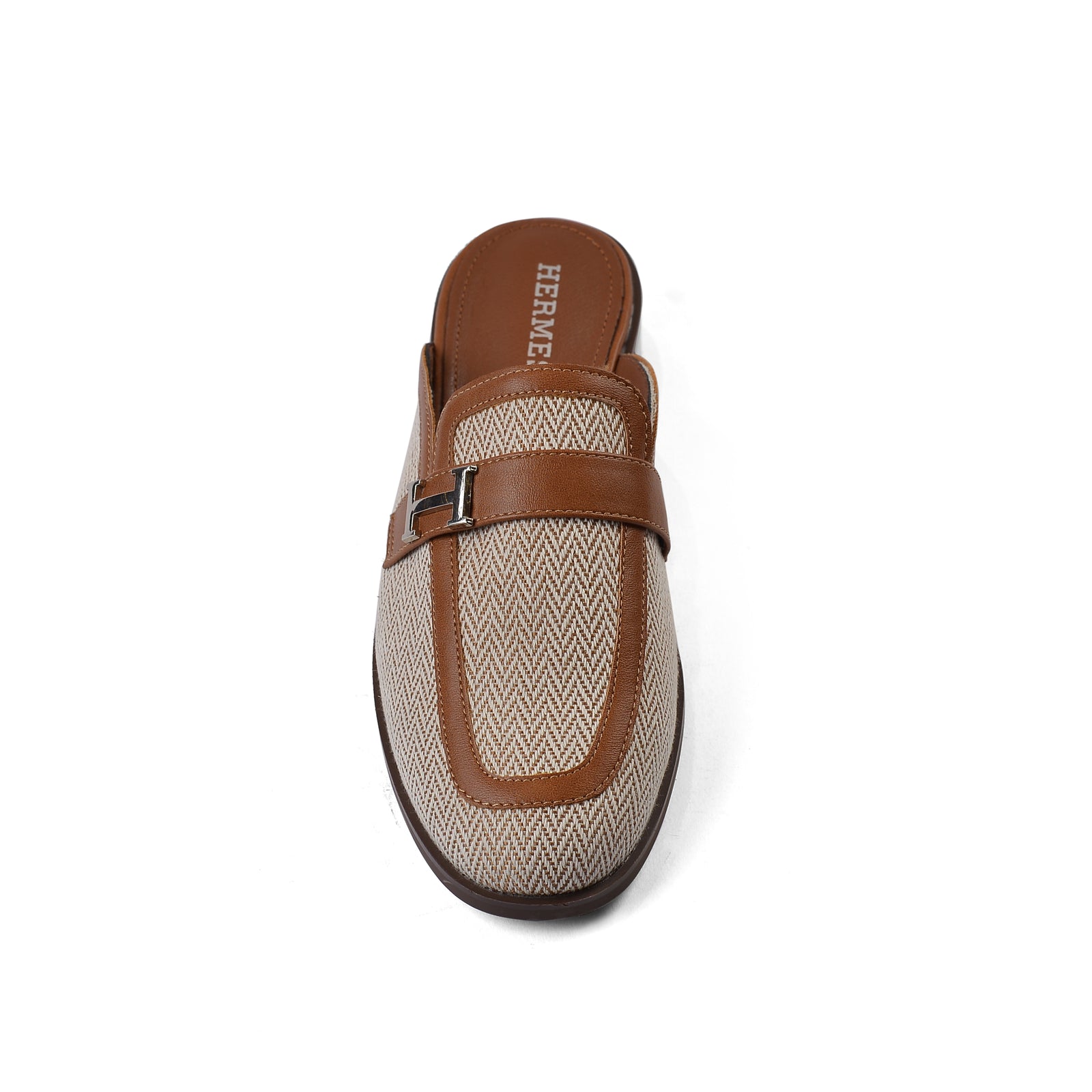 Hermes Flat Open Back Loafer Fur Slipper Luxury Woman VI-176 Camel - 3