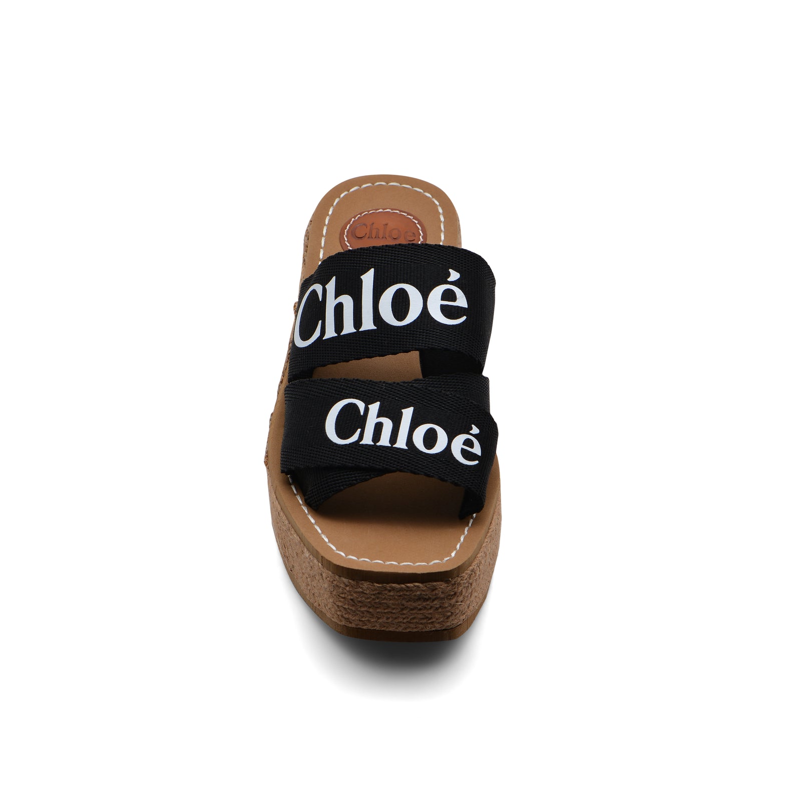 Chloe Woody Espadrille Platform Wedge Mules Woman CH-5 Black - 3