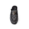 Gucci Flat Open Back Loafer Fur Slipper Luxury Woman VI-177 Black - 3