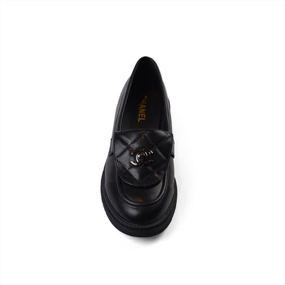 Chanel Interlocking CC Logo Loafers Shoes Woman VI-175 Black
