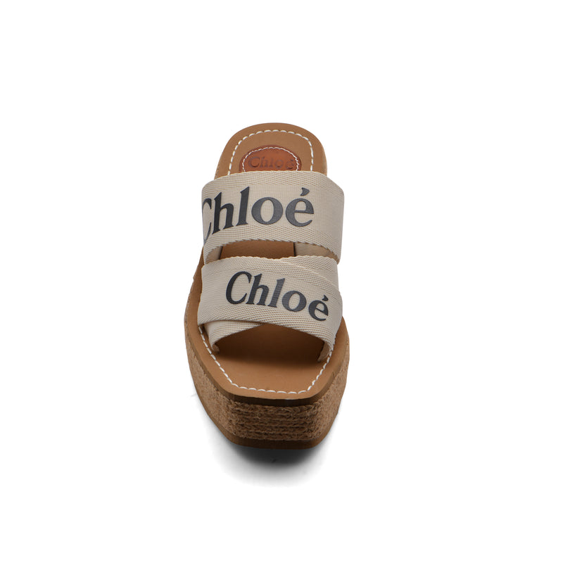 Chloe Woody Espadrille Platform Wedge Mules Woman CH-5 Beige - 3