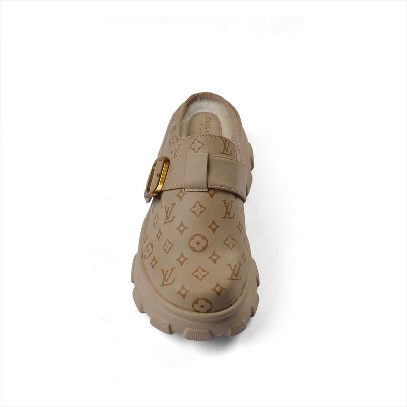 Louis Vuitton Slipper Double Open Back Loafer Luxury Woman VI-170 Beige - 3
